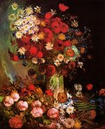 Ваза с маками, васильками, пионами и хризантемой 1886